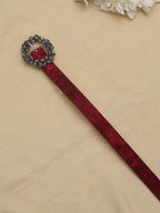 Red Rhinestone Velvet Buckle Belt: Elevate Your Style with Glamour - Luxurion World