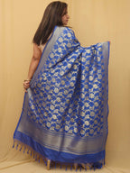 Stunning Blue Banarasi Silk Dupatta - Versatile and Elegant! - Luxurion World