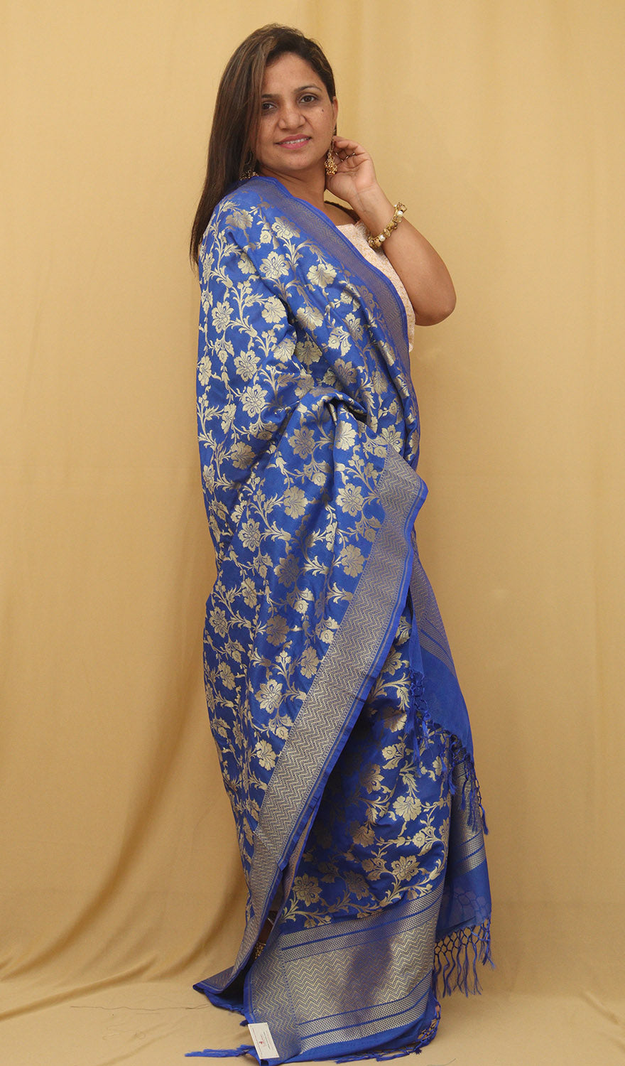 Stunning Blue Banarasi Silk Dupatta - Versatile and Elegant! - Luxurion World
