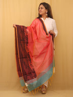 Stylish Pink Banarasi Cotton Silk Dupatta for Ethnic Look - Luxurion World