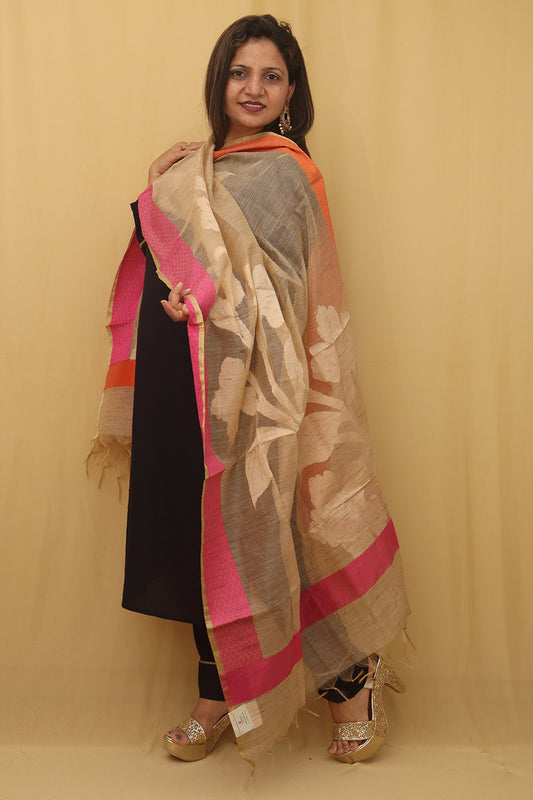 Stylish Pastel Banarasi Cotton Silk Dupatta for Elegant Look - Luxurion World