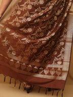 Brown Banarasi Silk Dupatta - Luxurion World
