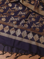 Blue Banarasi Silk Dupatta - Luxurion World