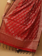 Red Banarasi Silk Meenakari Dupatta - Luxurion World
