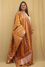 Yellow Banarasi Silk Meenakari Dupatta - Luxurion World