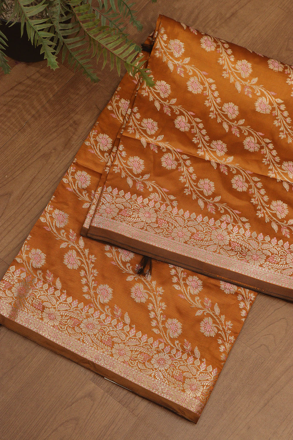 Yellow Banarasi Silk Meenakari Dupatta - Luxurion World