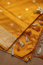 Yellow Handloom Banarasi Pure Katan Silk Dupatta - Luxurion World