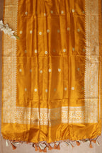 Yellow Handloom Banarasi Pure Katan Silk Dupatta - Luxurion World