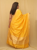 Pure Elegance: Stunning Yellow Handloom Banarasi Katan Silk Dupatta - Luxurion World