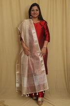Dyeable Banarasi Handloom Tissue Silk Dupatta - Luxurion World
