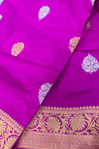 Pink Banarasi Handloom Pure Katan Silk Flower Design Dupatta