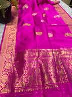 Pink Banarasi Handloom Pure Katan Silk Paisley Design Dupatta