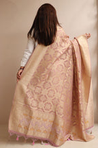 Stunning Pink Banarasi Bandhani Weaved Georgette Dupatta - Luxurion World