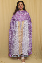 Exquisite Purple Banarasi Handloom Pure Moonga Silk Dupatta - Luxurion World- Crafted Heirlooms