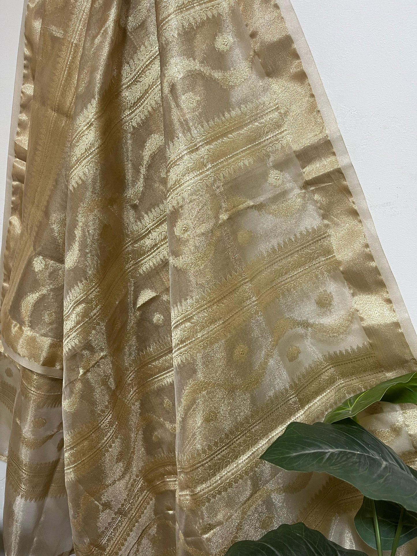 Stunning Dyeable Banarasi Tissue Silk Dupatta - Luxurion World