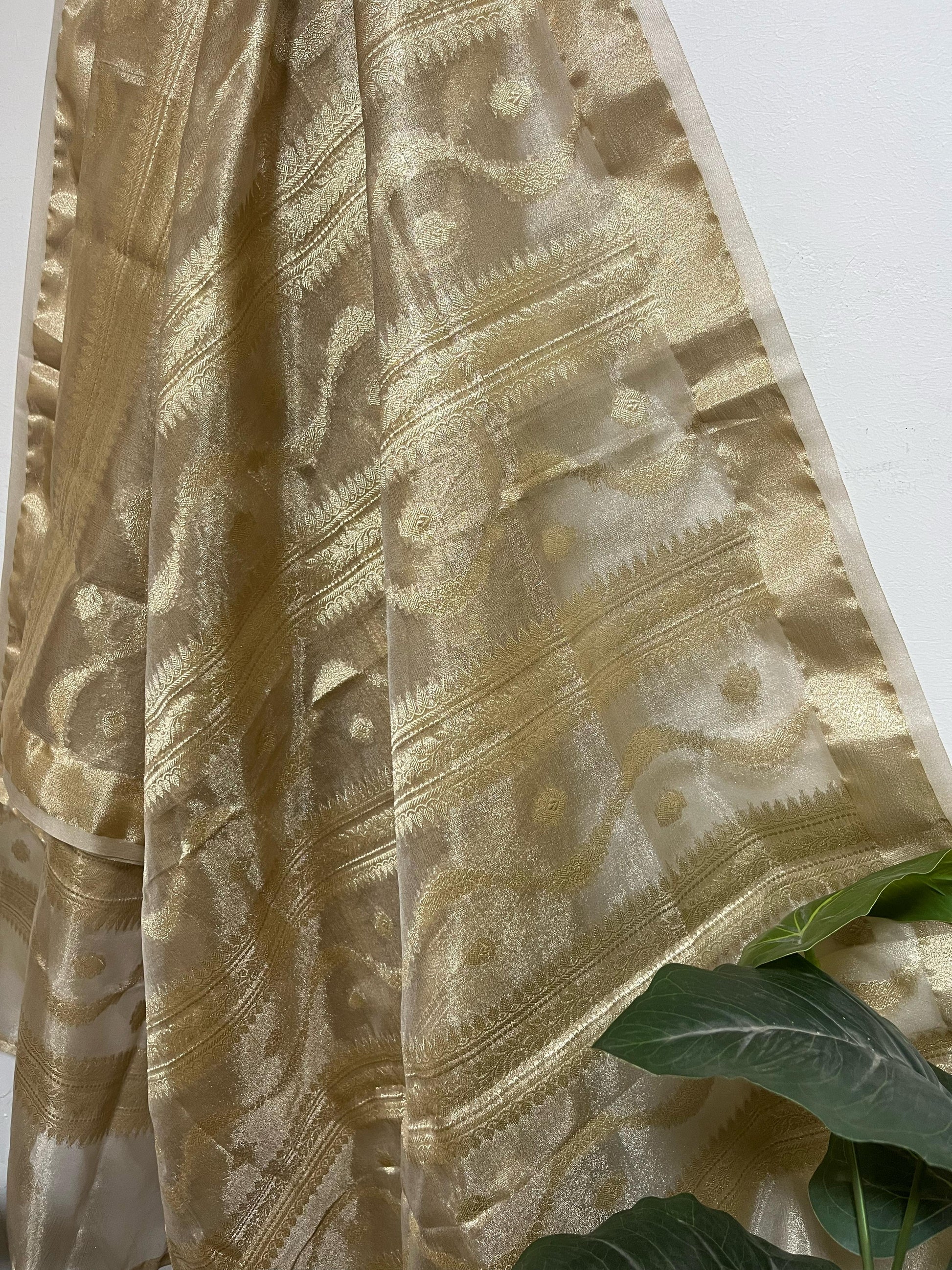 Stunning Dyeable Banarasi Tissue Silk Dupatta - Luxurion World