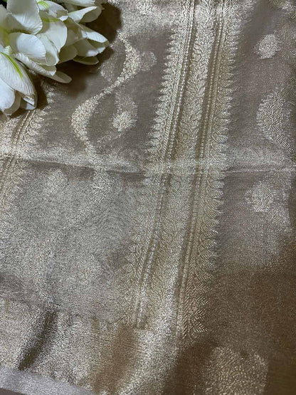 Stunning Dyeable Banarasi Tissue Silk Dupatta - Luxurion World