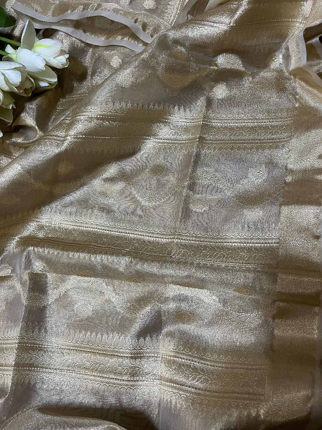 Stunning Dyeable Banarasi Tissue Silk Dupatta - Luxurion World