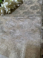 Stunning Dyeable Banarasi Tissue Silk Flower Design Dupatta - Luxurion World- Crafted Heirlooms