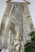 Stunning Dyeable Banarasi Tissue Silk Polka Dot Dupatta - Luxurion World- Crafted Heirlooms