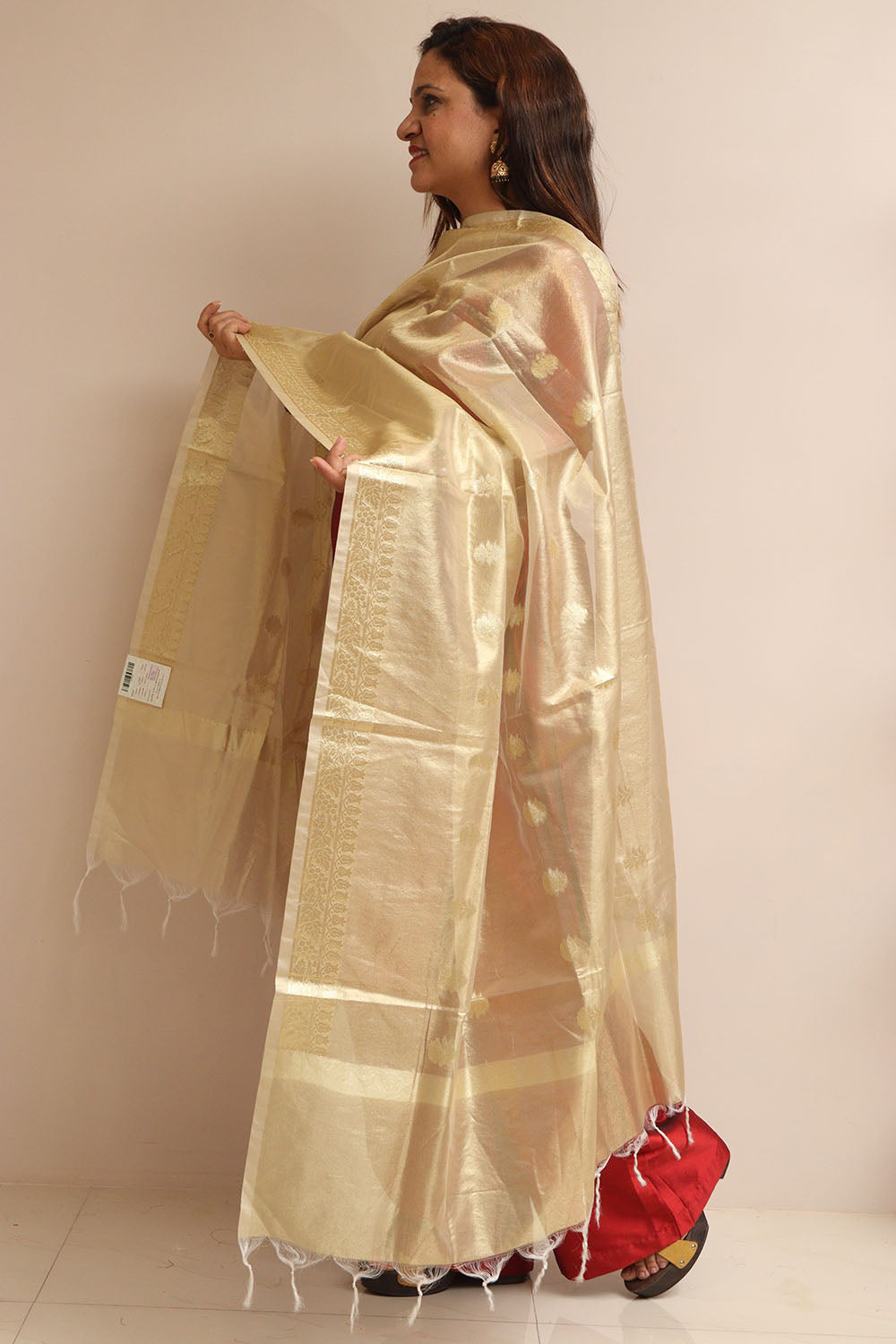 Dyeable Banarasi Tissue Silk Dupatta - Luxurion World