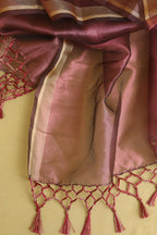 Purple Banarasi Plain Tissue Dupatta - Luxurion World