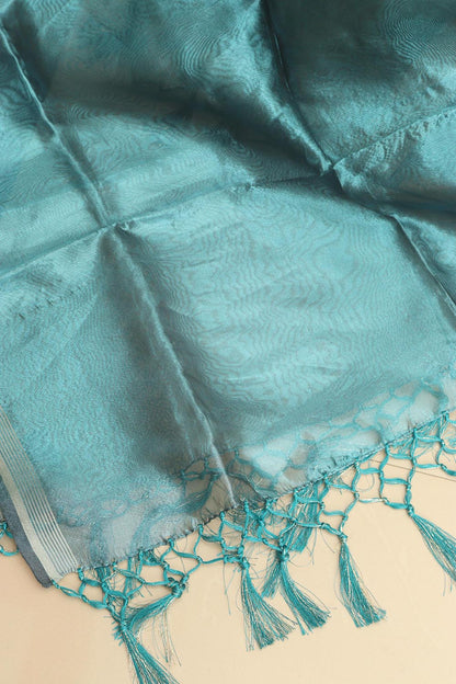 Blue Banarasi Tissue Dupatta - Elegant and Versatile - Luxurion World