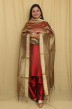 Golden Banarasi Tissue Dupatta - Elegant and Timeless - Luxurion World