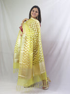 Stunning Yellow Banarasi Organza Dupatta - Perfect for Any Occasion! - Luxurion World