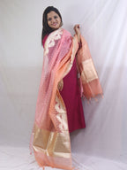 Stunning Pink Banarasi Organza Dupatta - Perfect for any Occasion - Luxurion World