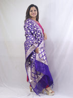 Stunning Blue Banarasi Organza Dupatta - Perfect for Any Occasion - Luxurion World