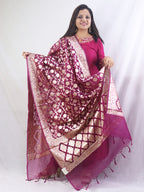 Stunning Purple Banarasi Organza Dupatta - Perfect for Any Occasion! - Luxurion World