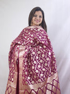 Stunning Purple Banarasi Organza Dupatta - Perfect for Any Occasion! - Luxurion World