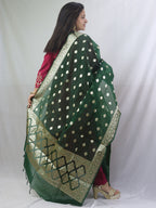 Stylish Green Banarasi Organza Dupatta - Perfect for Any Occasion! - Luxurion World