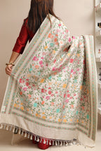 Exquisite Dyeable Banarasi Handloom Brocade Meenakari Pure Tussar Silk Dupatta - Luxurion World- Crafted Heirlooms