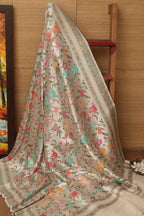 Exquisite Dyeable Banarasi Handloom Brocade Meenakari Pure Tussar Silk Dupatta - Luxurion World- Crafted Heirlooms