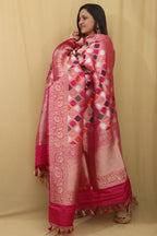 Multicolor Banarasi Handloom Pure Katan Silk Rangkat Dupatta - Luxurion World