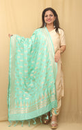 Blue Banarasi Silk Dupatta - Luxurion World