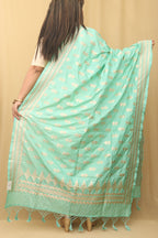 Blue Banarasi Silk Dupatta - Luxurion World