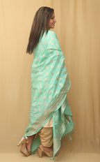 Blue Banarasi Silk Dupatta - Luxurion World