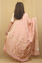 Chic Pink Banarasi Silk Dupatta: Classic Elegance - Luxurion World