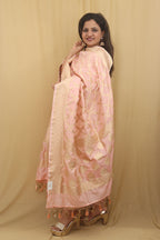 Chic Pink Banarasi Silk Dupatta: Classic Elegance - Luxurion World