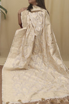Elegant Parrot Design Dupatta in Pastel Banarasi Silk - Luxurion World