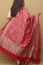 Elegant Pink Banarasi Silk Shikargah Dupatta: A Timeless Masterpiece - Luxurion World