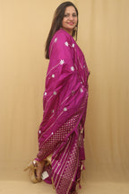 Purple Banarasi Silk Sona Roopa Dupatta - Luxurion World