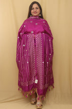 Purple Banarasi Silk Sona Roopa Dupatta - Luxurion World