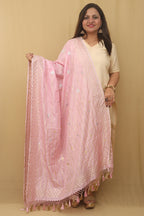 Pink Banarasi Silk Sona Roopa Dupatta - Luxurion World