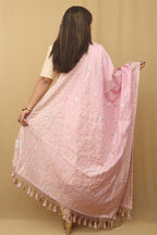 Pink Banarasi Silk Sona Roopa Dupatta - Luxurion World