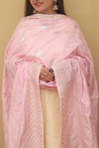 Pink Banarasi Silk Sona Roopa Dupatta - Luxurion World
