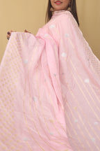 Pink Banarasi Silk Sona Roopa Dupatta - Luxurion World